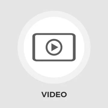 Video player vector flat icon Stock Illustration