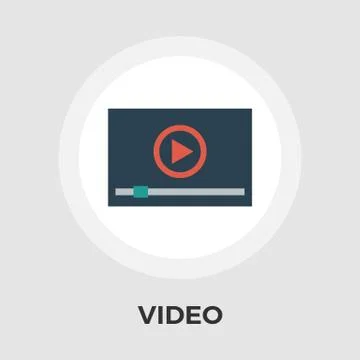 Video player vector flat icon Stock Illustration