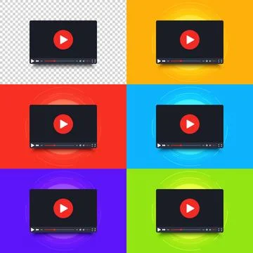 Video player vector frame set Stock Illustration