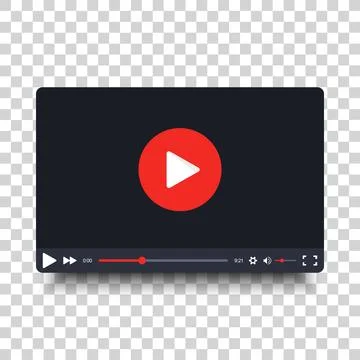 Video player vector frame on transparent background Stock Illustration