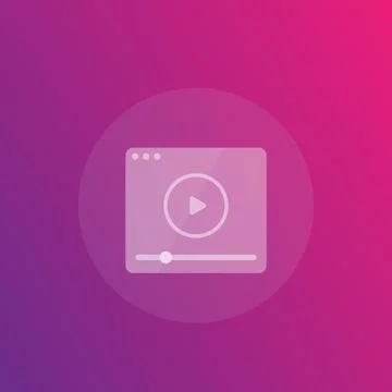 Video player vector icon for apps and web 스톡 일러스트