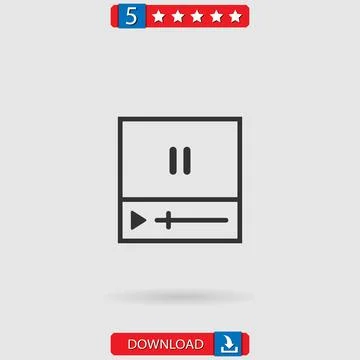 Video player vector icon Stock Illustration