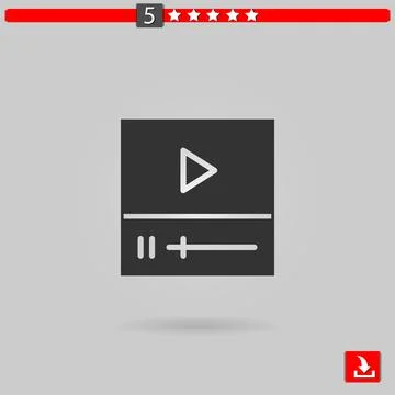 Video player vector icon Illustrazione stock