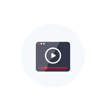 Video player vector icon, logo for apps 스톡 일러스트