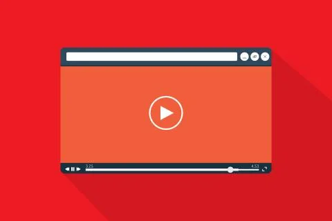 Video player vector template in flat style design イラスト素材