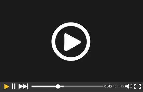 Video Player for web and mobile apps Stock Illustration