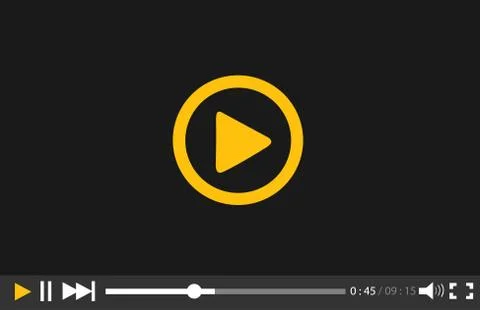 Video Player for web and mobile apps Stock Illustration