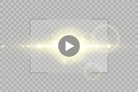 Video player for web and mobile apps flat style and Sun Glow light effect Stock Illustration