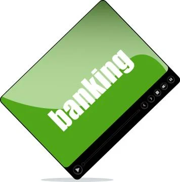 Video player for web with banking words Stock Illustration