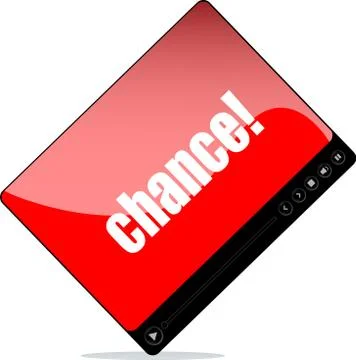 Video player for web with chance word Stock Illustration