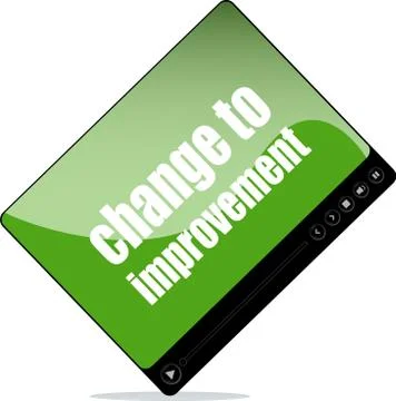 Video player for web with change to improvement words Stock Illustration