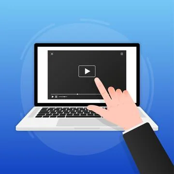 Video player for web design. Realistic window. Vector illustration. Stockillustratie
