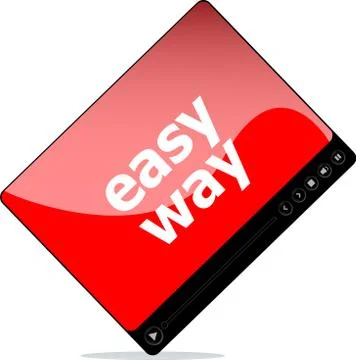 Video player for web with easy way word Stock Illustration