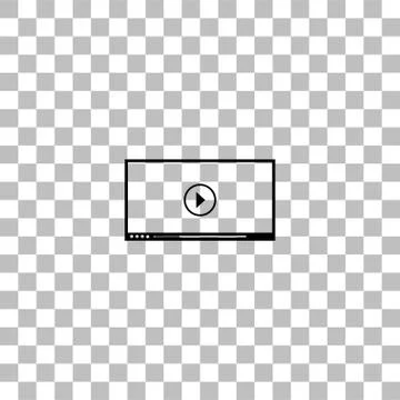 Video player for web icon flat Stock Illustration