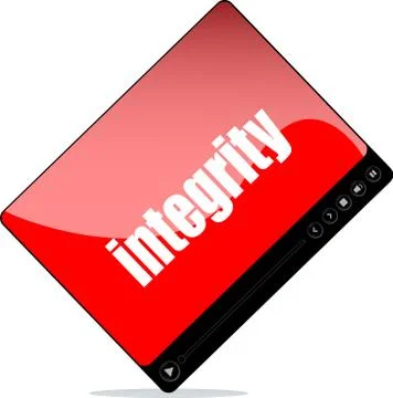 Video player for web with integrity words Stock Illustration