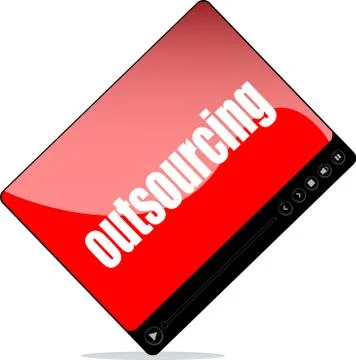 Video player for web with outsourcing word Stock Illustration