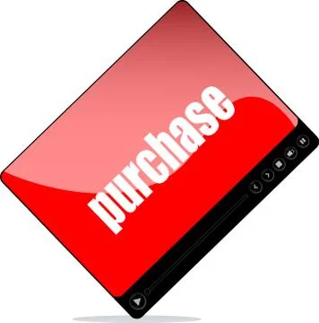 Video player for web with purchase word Stock Illustration