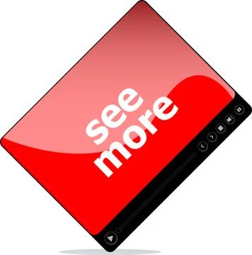Video player for web, see more word on it . isolated on white Stock Illustration