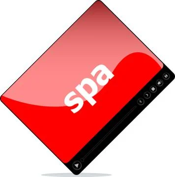 Video player for web, spa word on it Stock Illustration