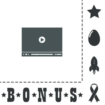 Video player for web, vector illustration Stock Illustration