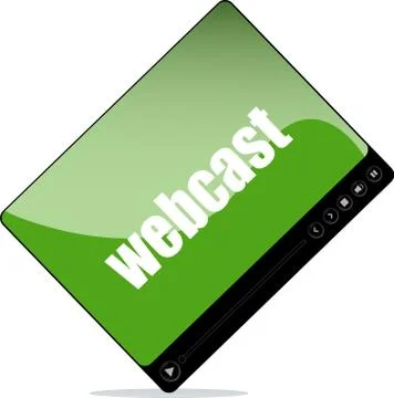 Video player for web with webcast words Stock Illustration