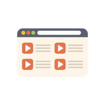 Video player website interface showing streaming content Stock Illustration