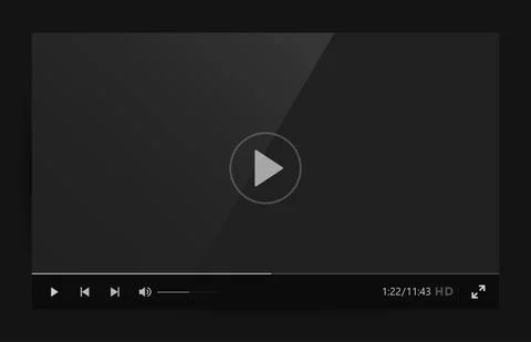 Video player website screen interface, mockup for design, vector illustration Illustrazione stock