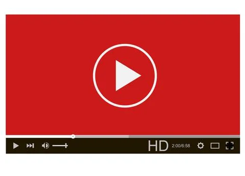 Video player on white background. video player interface. Stock Illustration