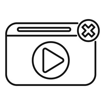 Video player window closing removing content icon Stock Illustration