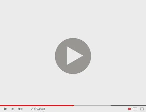 Video player window in grey color. Media Stock Illustration