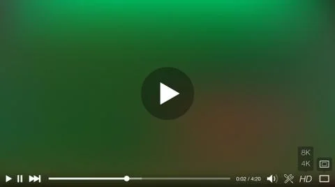 Video Player Window with Menu and Buttons Panel Vector Stock Illustration