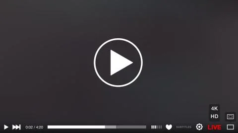 Video Player Window with Menu and Buttons Panel Vector Stockillustratie