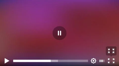 Video Player Window with Menu and Buttons Panel Vector Illustrazione stock