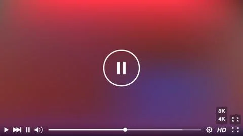 Video Player Window with Menu and Buttons Panel Vector Stock Illustration