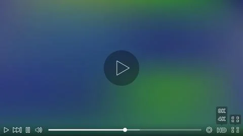 Video Player Window with Menu and Buttons Panel Vector イラスト素材