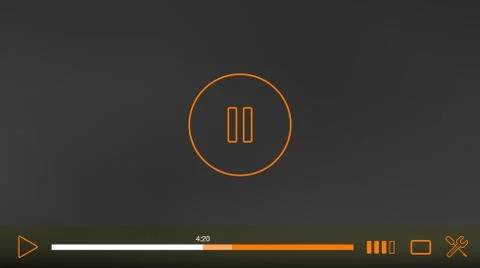 Video Player Window with Menu and Buttons Panel Vector Stock Illustration