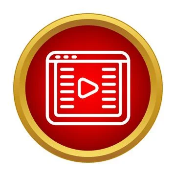 Video player window showing online content streaming platform Stock Illustration