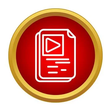 Video playlist icon presenting digital media content Stock Illustration