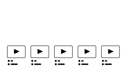 Video Playlist Library List Icon Stock Footage 343509475