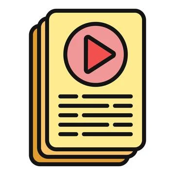 Video playlist stack showing media content Stock Illustration