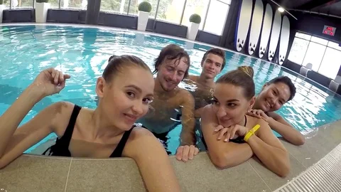 Video in the Pool for Instagram Stock Footage 85156918