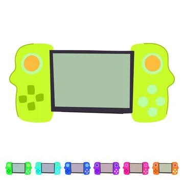 Video portable gaming device vector cartoon graphic Stock Illustration