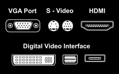 Video ports Illustrazione stock