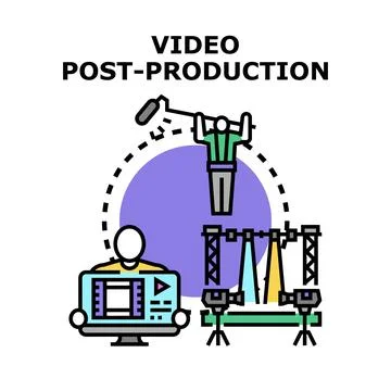 Video post production work editing creating multimedia content イラスト素材