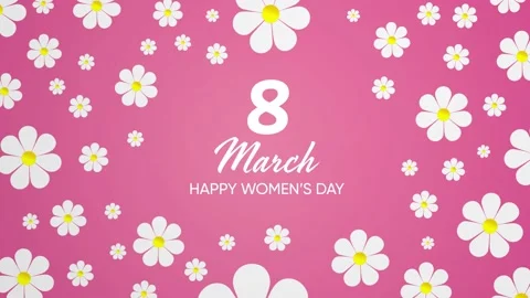 Video postcard for March 8, march 8 women's day, white flowers Stock Footage 148931534