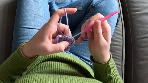 Video of a POV while knitting. Stock Footage 333212617