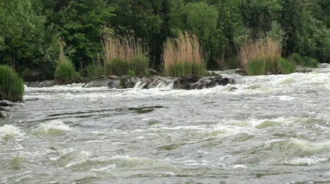 Video of the powerful and rapid mountain river Video stock 52085970