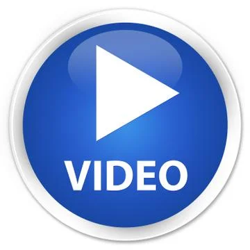 Video premium blue round button Stock Photos
