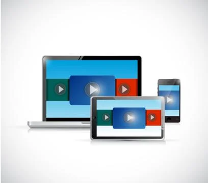 Video presentation in electronics illustration 스톡 일러스트