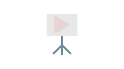 Video presentation icon featuring a play button within a rectangular frame,.. Stock Footage 333233358
